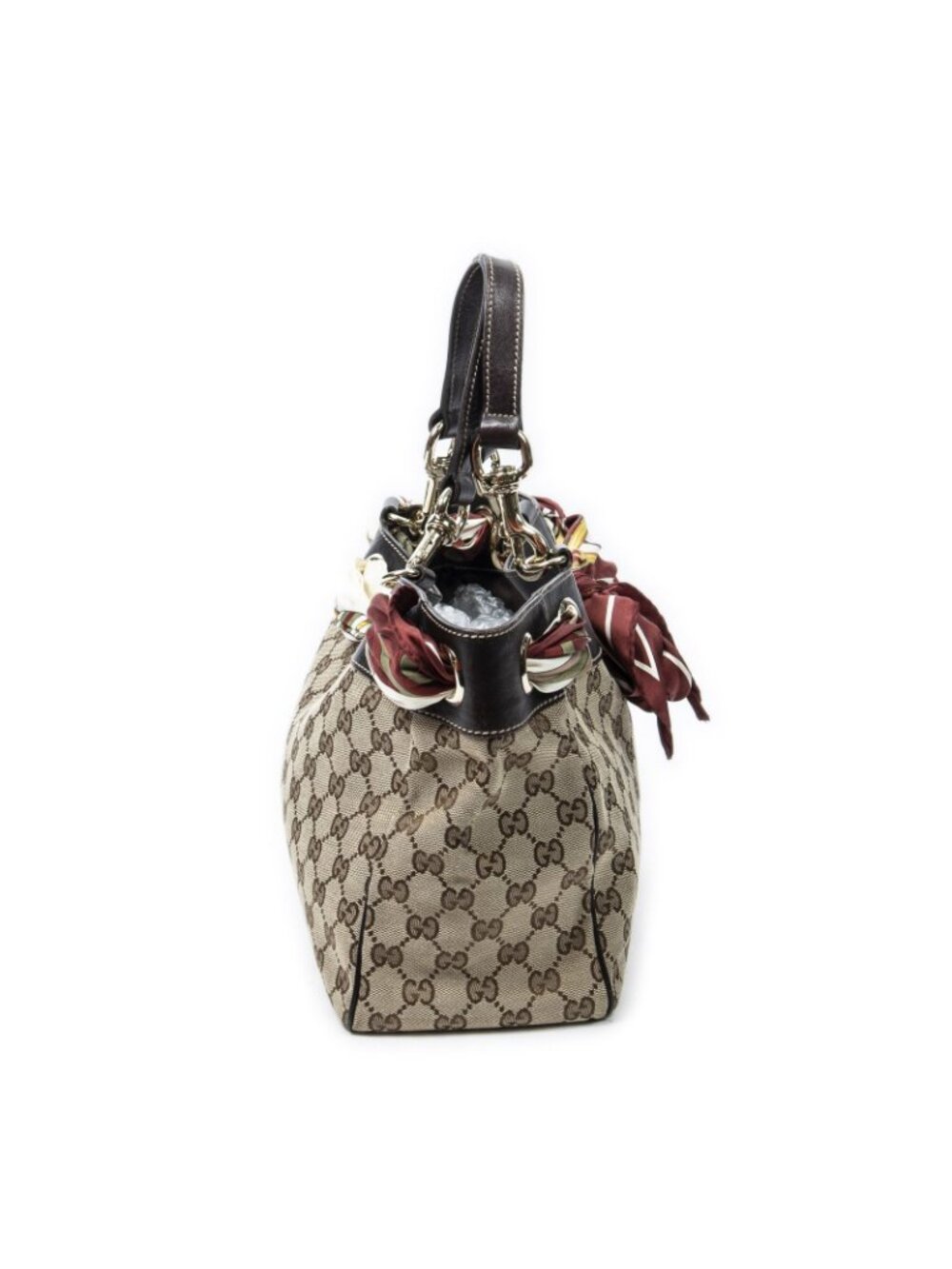 Gucci Posita No Scarf Tote Beige Brown GG Canvas - Picture 4 of 11